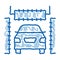 automatic car wash doodle icon hand drawn illustration