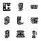 Automatic coffee machine icon set, simple style