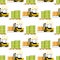 Automatic Delivery Forklift Car Seamless Pattern