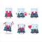 Automatic espresso coffee cartoon character with love cute emoticon