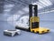 Automatic forklift with warehouse robot