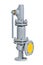 Automatic gray safety valve for water supply systems. Close-up. Spring valve