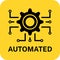 Automatic icon. Automated sign. Cogwheel electronic automation.