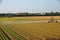 Automatic irrigation system for a field of green salad prepared