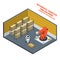 Automatic Logistics And Delivery Isometric Composition