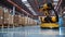 Automatic machine working to transferring product and parcel in smart distribution warehouse, Autonomous delivery is robotic