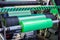 Automatic plastic bag making machine - roller with green polyethylene film