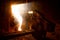 Automatic sampler. The process of taking a sample of liquid metal in a steelmaking furnace