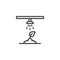 Automatic sprinkler watering plant line icon