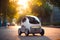Automatic technology tech robot vehicle sensor smart auto futuristic transportation automobile car delivery electricity