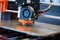 Automatic three dimensional 3d printer performs product creation. Modern 3D printing or additive manufacturing and robotic