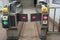 Automatic ticket gates at a station in Tokyo