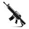 Automatic weapon on white vector