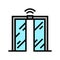 automatical open and close glass door color icon  illustration
