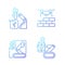 Automation in different industries gradient linear vector icons set