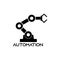 Automation icon, Robotic arm black icon