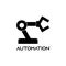 Automation icon, Robotic arm black icon