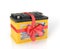 Automobile Batteries shrouded red ribbon with a bow