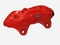 Automobile braking system. New Brake caliper with brake pad