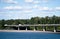 Automobile bridge across the Columbia River by flowing traffic i