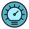 Automobile dashboard icon color outline vector