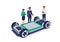 Automobile Engineers Working on Electric Car Battery Cell Pack Platform Chassis