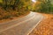 automobile highway in the mountains, dangerous turns.