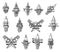 Automobile spark plugs types isolated vector icons