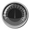 Automobile speedometer icon, gray monochrome style