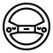 Automobile steering wheel icon, outline style