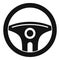 Automobile steering wheel icon, simple style
