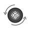 Automobile wheel changing color icon