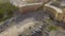 Automobiles driving on Republic square in Yerevan, aerial view of main street