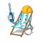 Automotive beach chair mascot cartoon