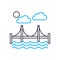 Automotive bridge linear icon concept. Automotive bridge line vector sign, symbol, illustration.