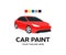 Automotive car paint logo design. Auto Car Painting vector design and illustration.