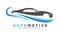 Automotive car with wave illustration logo icon design vector
