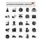 Automotive equipment and service glyph design icon set.