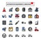 Automotive equipment and service outline design icon set.