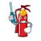 Automotive fire extinguisher mascot cartoon