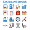 Automotive garage and service flat icon collection