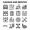 Automotive garage and service outline icon collection.