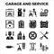 Automotive garage and service solid icon collection. pixel perfect alignment icon.