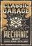 Automotive Mechanic Car Service Repair Installment Signage Poster Retro Rustic