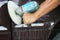 Automotive paint technician using grinder machine with wax on side of pickup , A part of the procedure to make a new color car