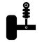 Automotive suspension shock absorber air spring car auto part icon black color vector illustration image flat style