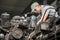 Automotive Technician Restoring Truck Engine