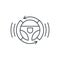 Autonomous auto, autopilot, gyropilot, automatic pilot, smart car steering wheel thin line icon. Linear vector symbol