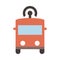 Autonomous Bus - Flat colored icon - Red