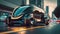 Autonomous Car. Future, futuristic. Public Transportation. Sustainable City. Urban Mobility.